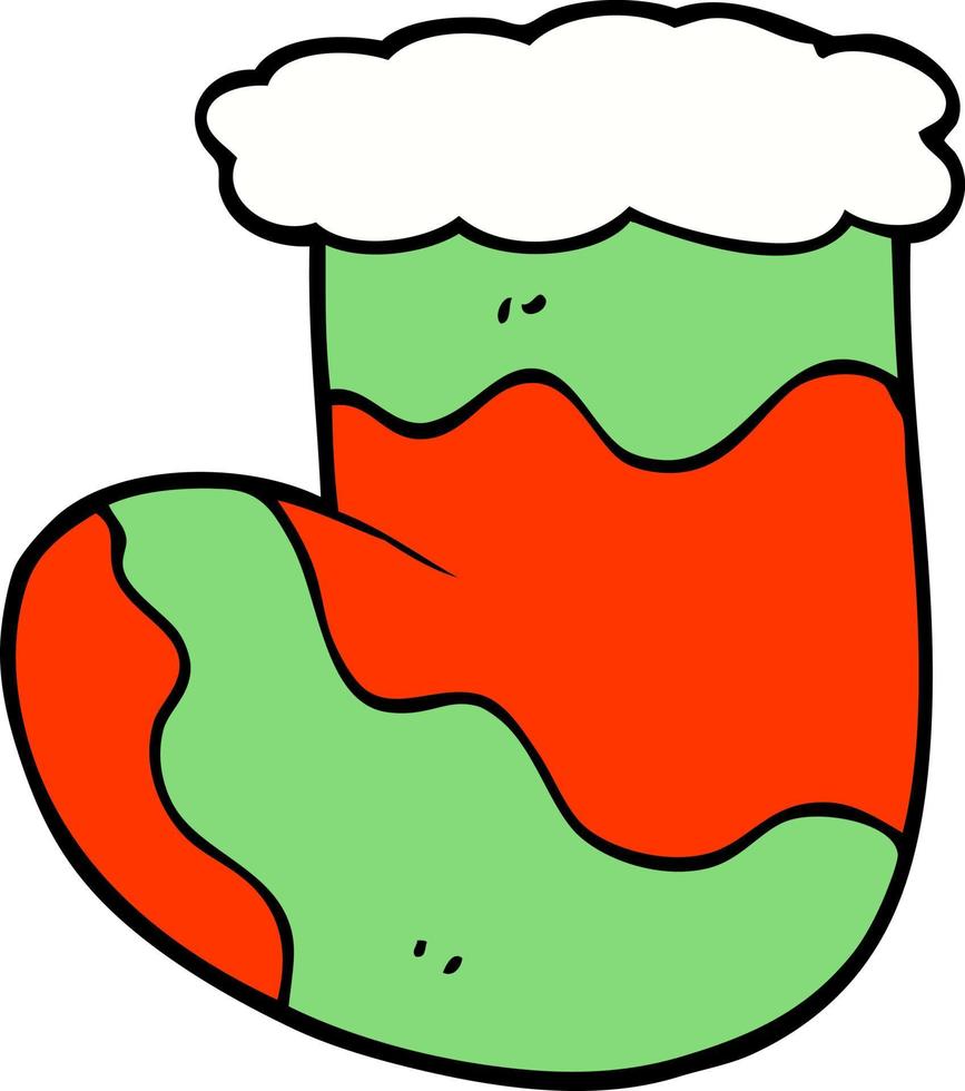 cartoon doodle christmas stocking vector