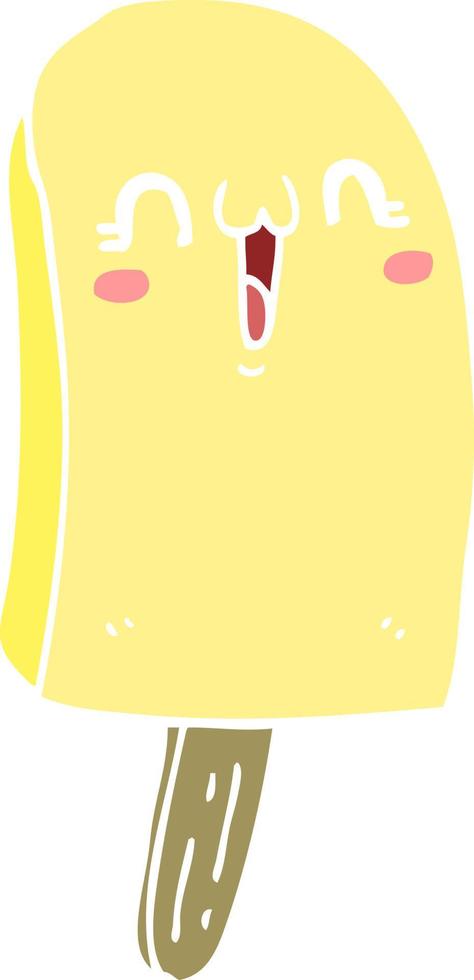 flat color style cartoon frozen ice lolly vector