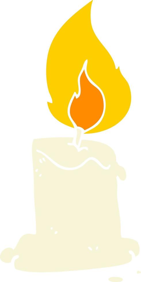 flat color style cartoon candle vector