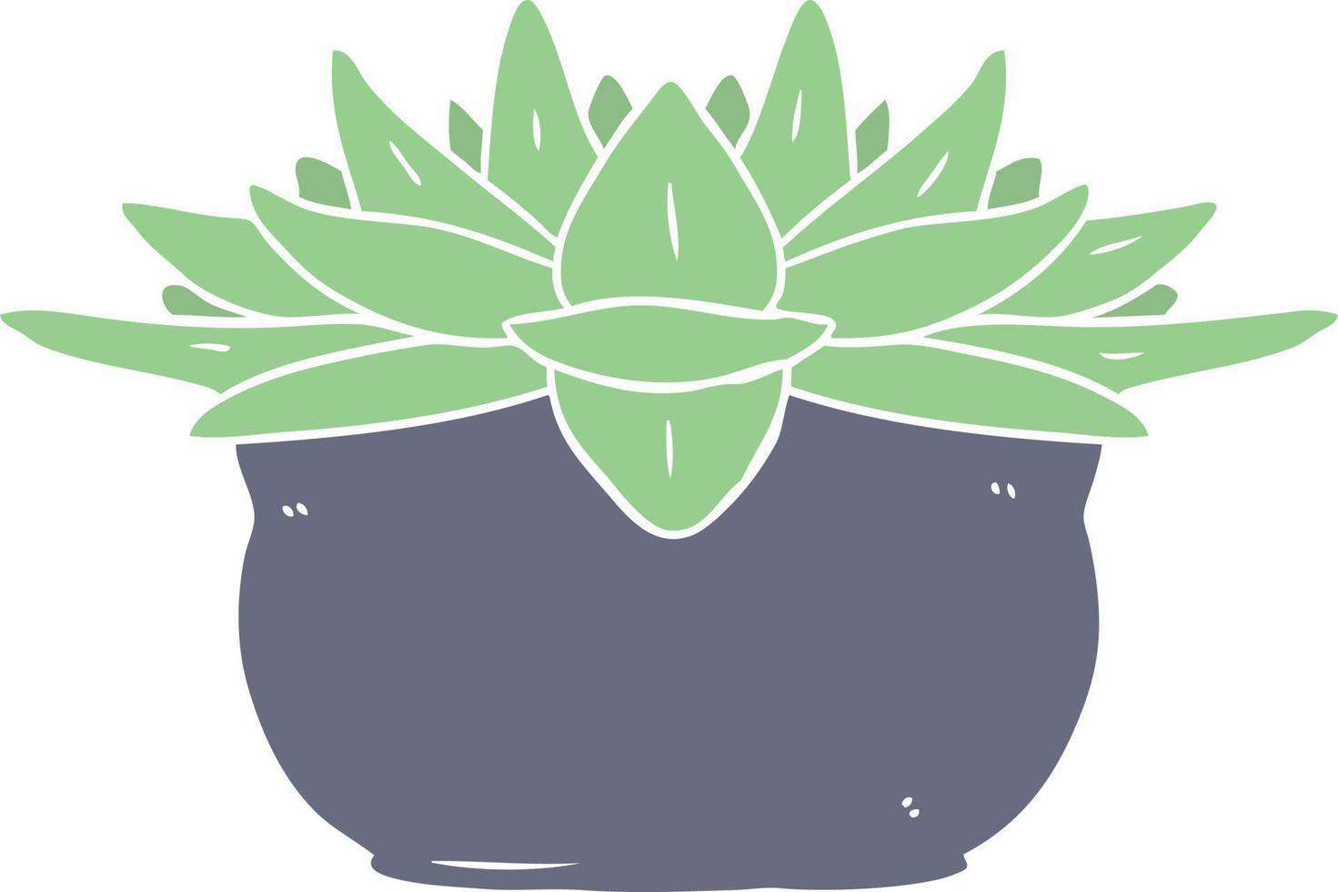 planta suculenta de dibujos animados de estilo de color plano vector