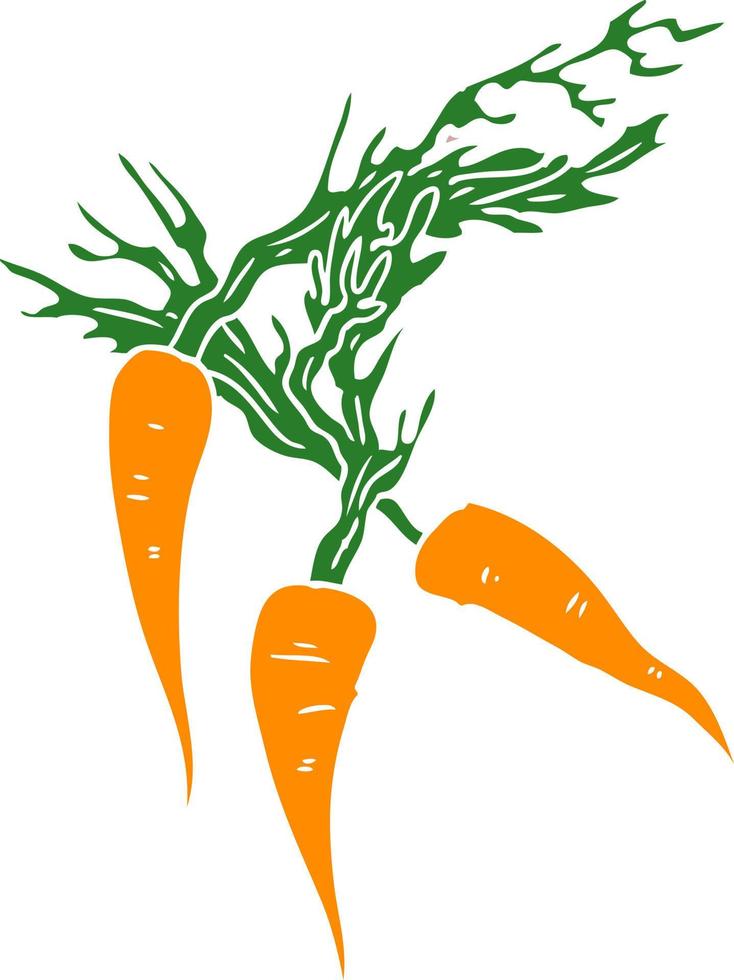 flat color style cartoon carrots vector