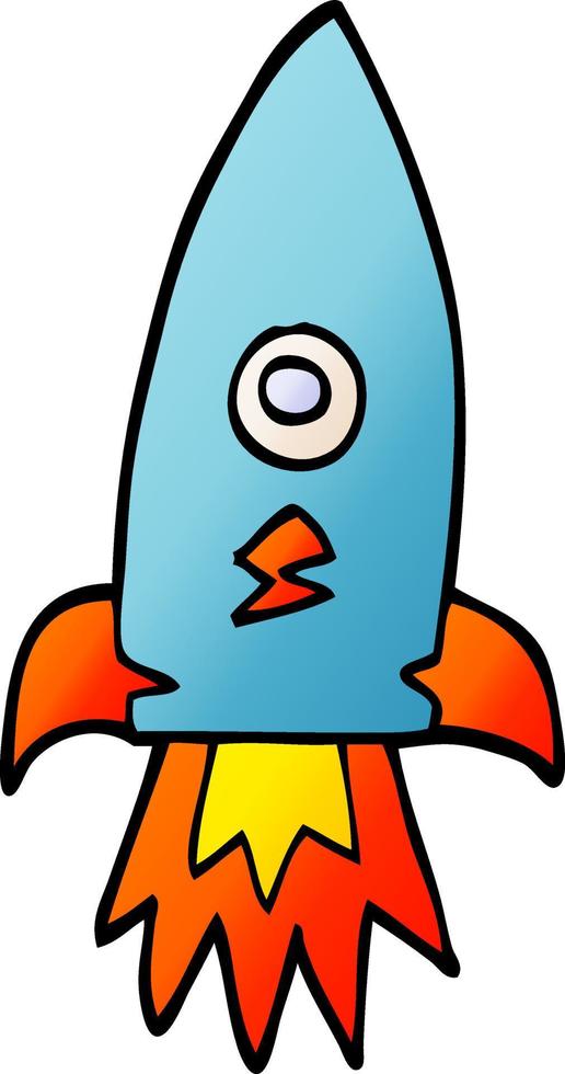 cartoon doodle space rocket vector