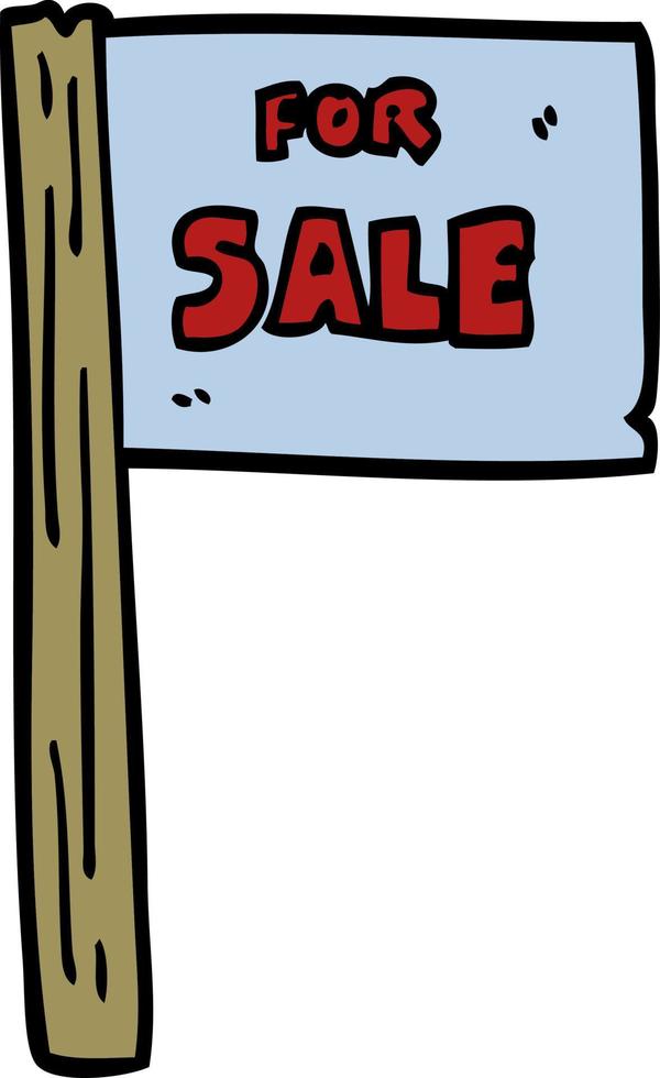 cartoon doodle sale sign vector