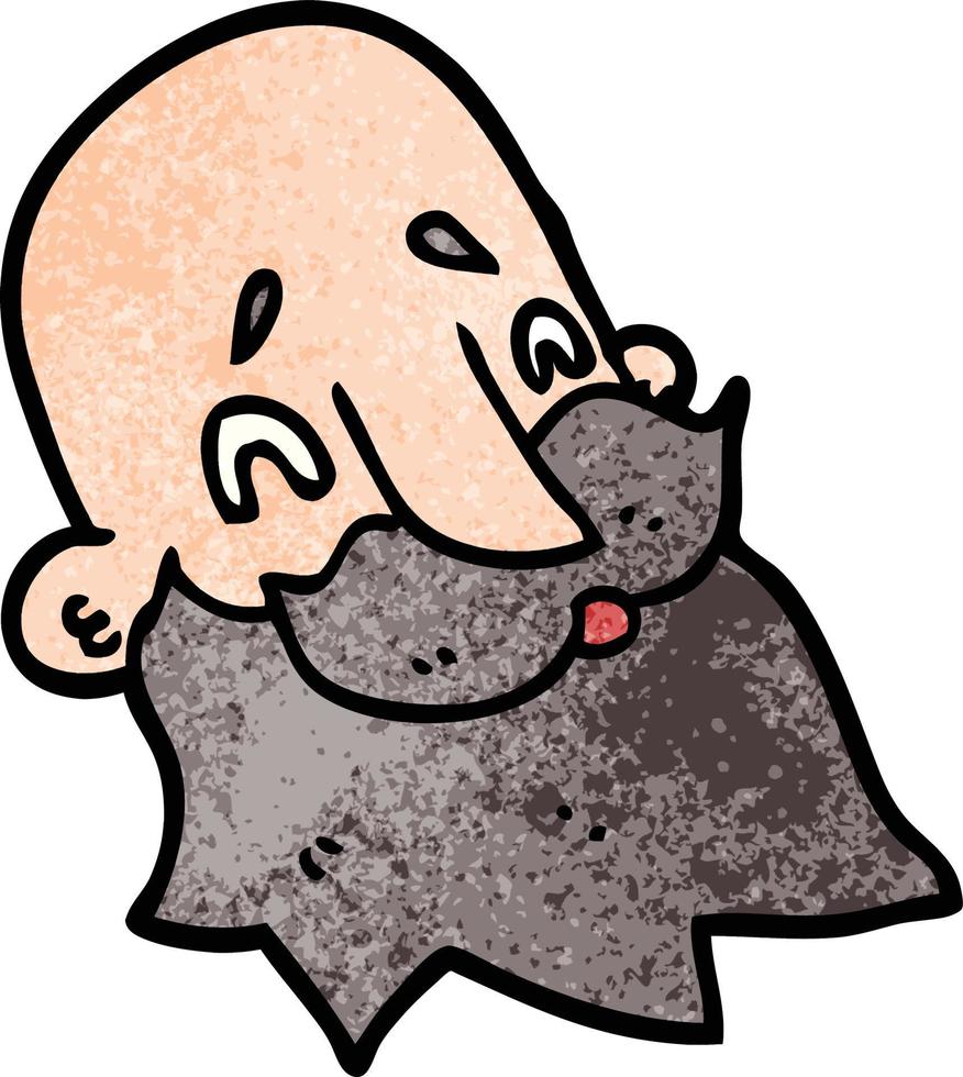 cartoon doodle bearded man vector