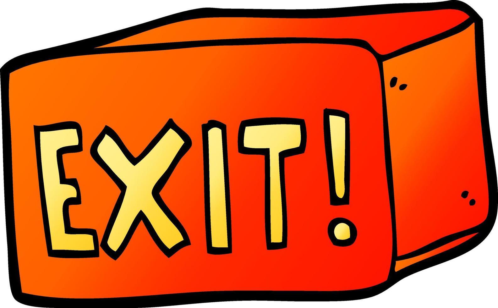 cartoon doodle exit sign vector