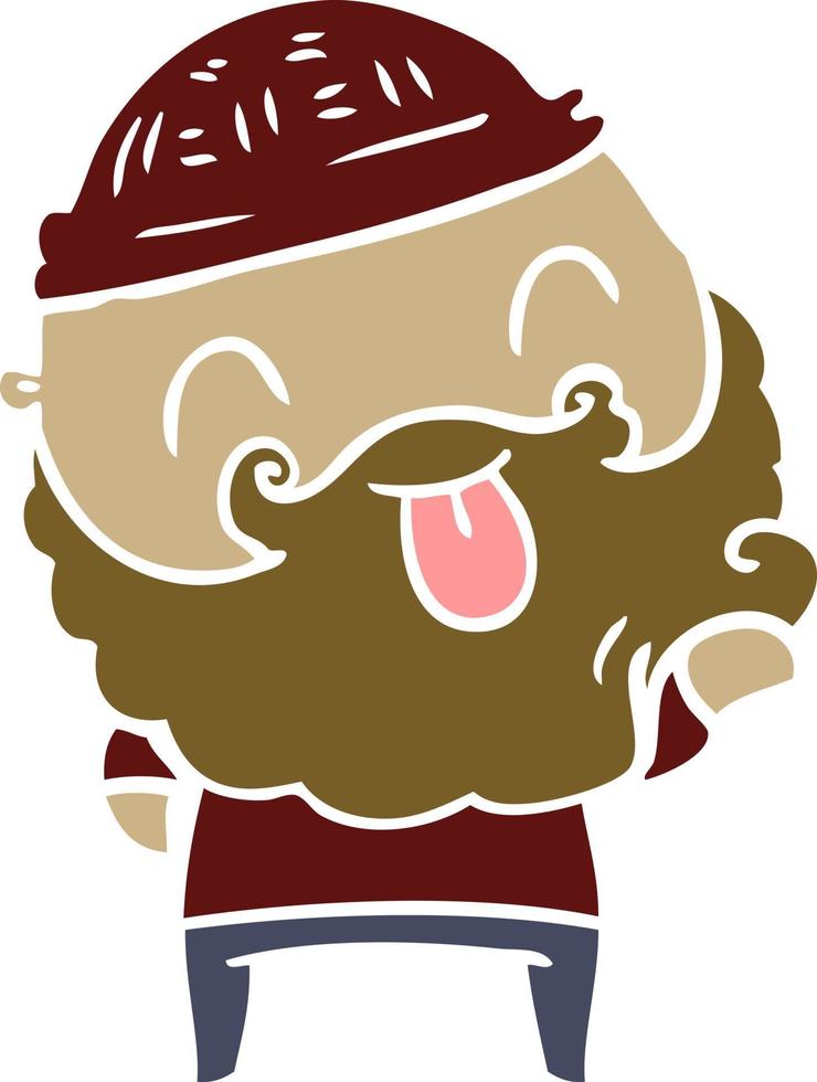 hombre con barba sacando la lengua vector