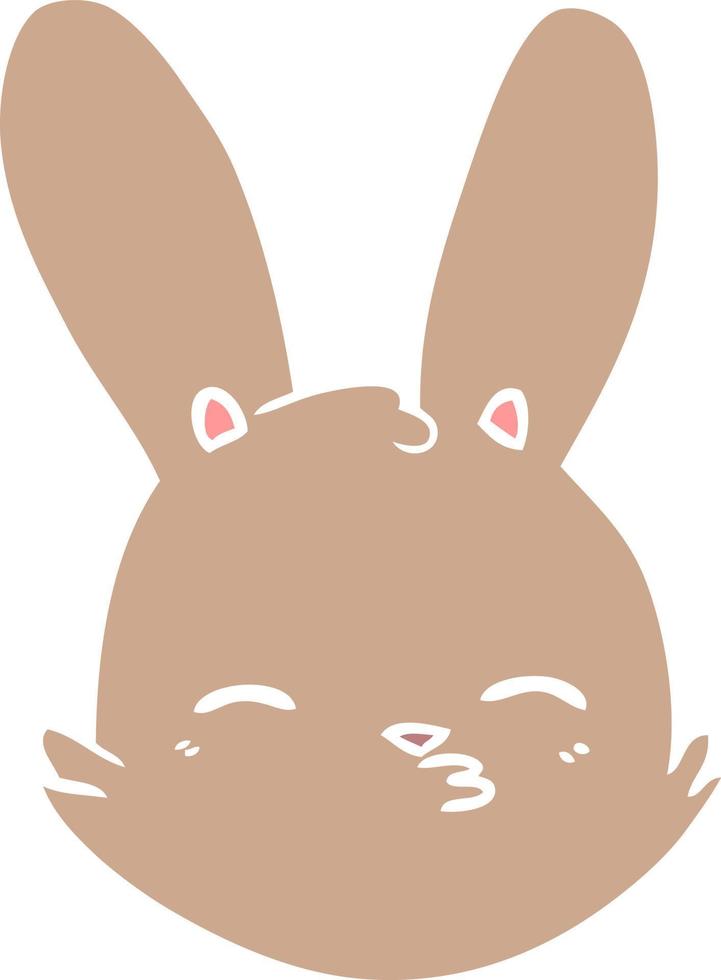 flat color style cartoon bunny face considering vector