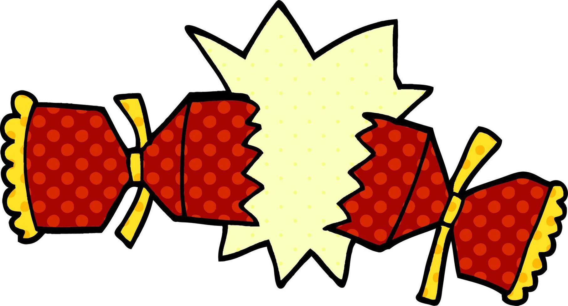 cartoon doodle cracking cracker vector