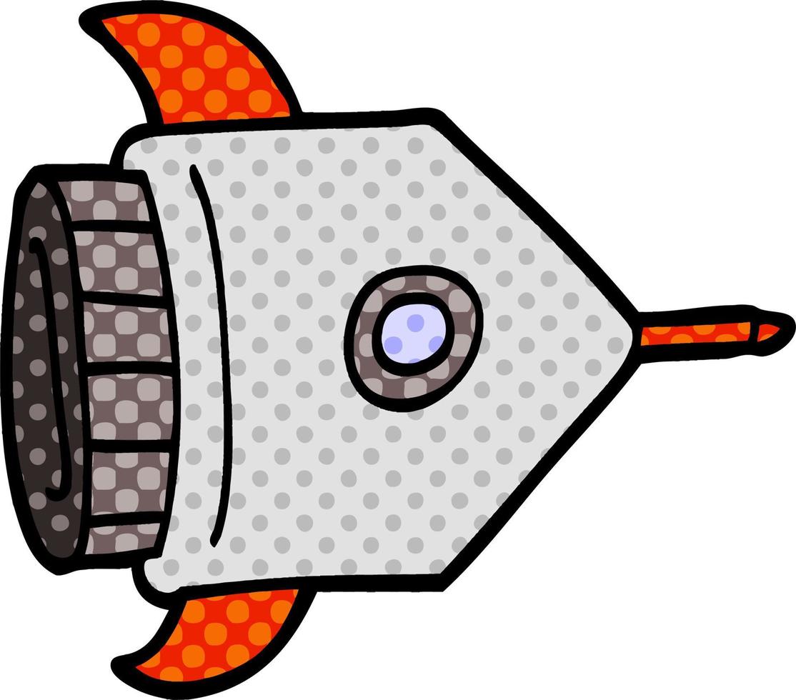 cartoon doodle spaceship vector