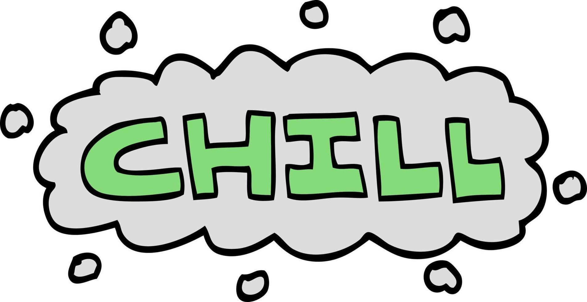 cartoon doodle chill sign vector