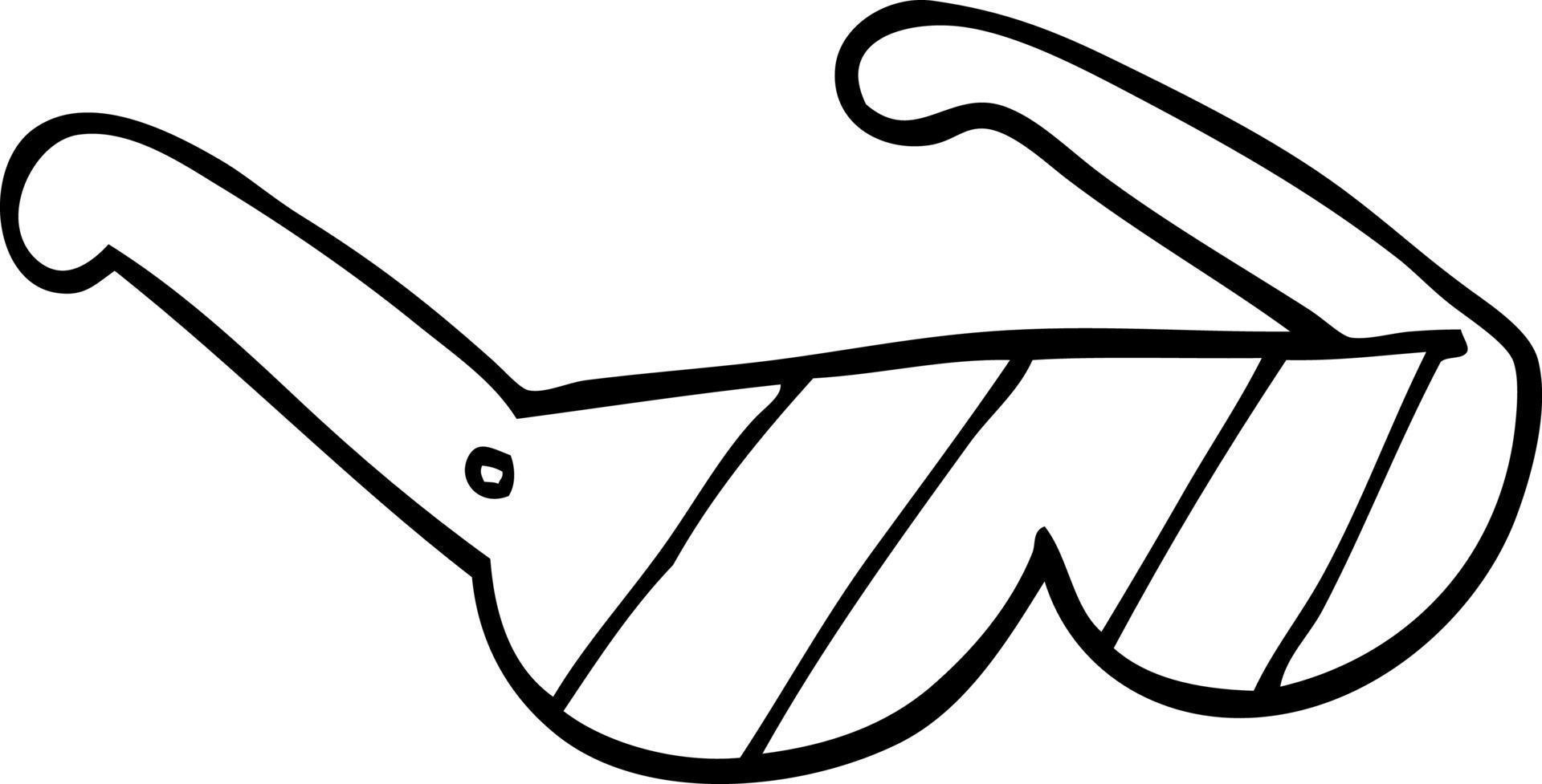 line drawing cartoon sunglasses vector