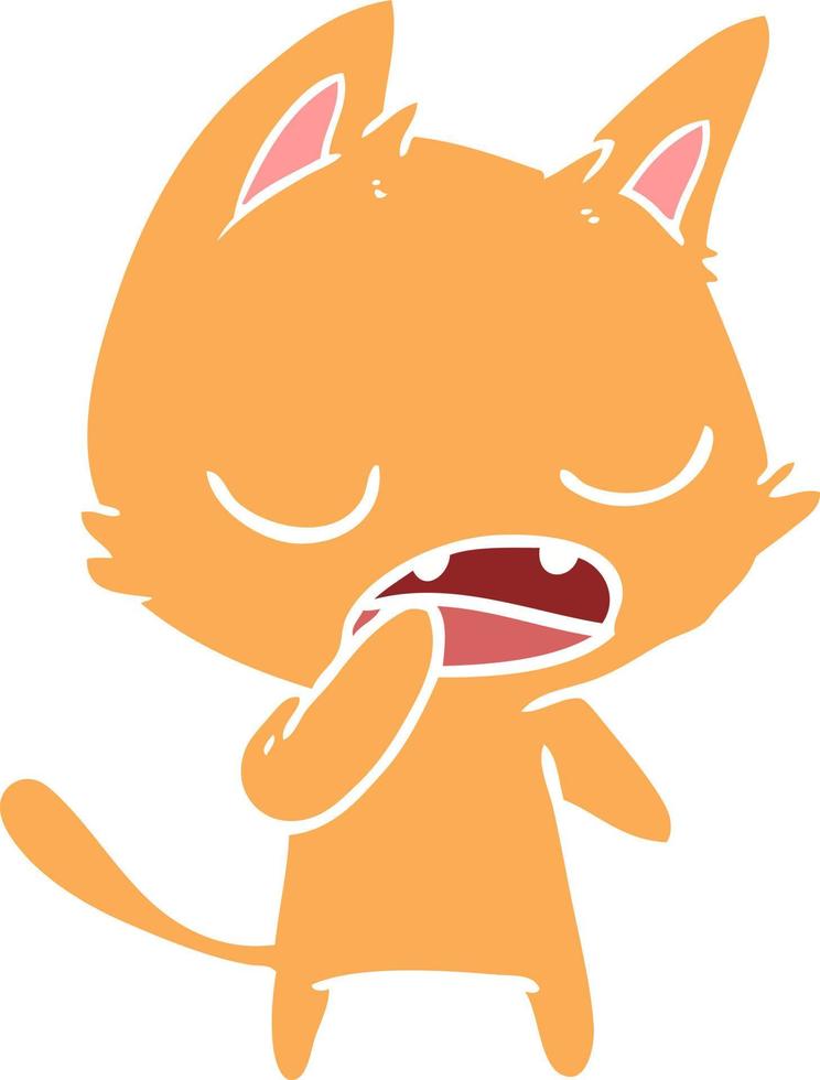 dibujos animados de estilo de color plano de gato parlante vector