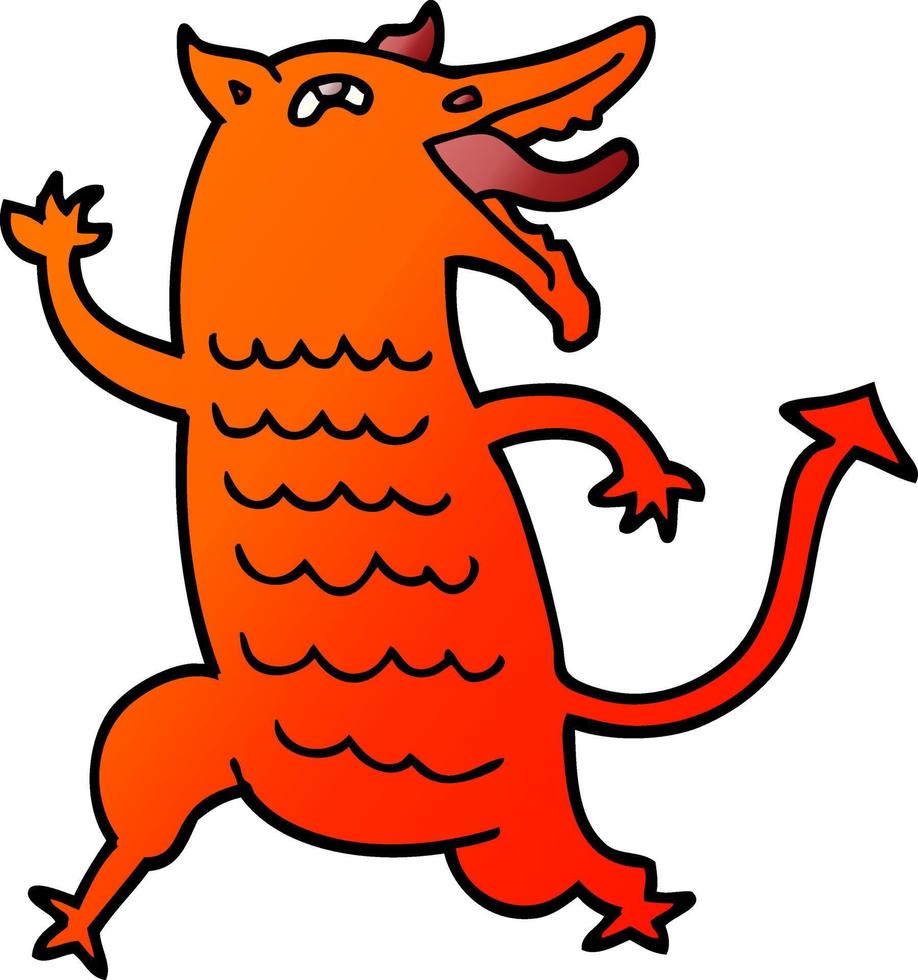 cartoon doodle medieval demon vector