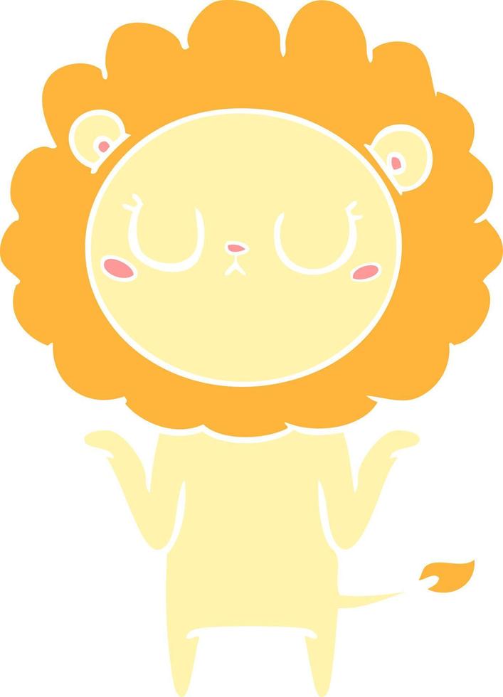 flat color style cartoon lion vector