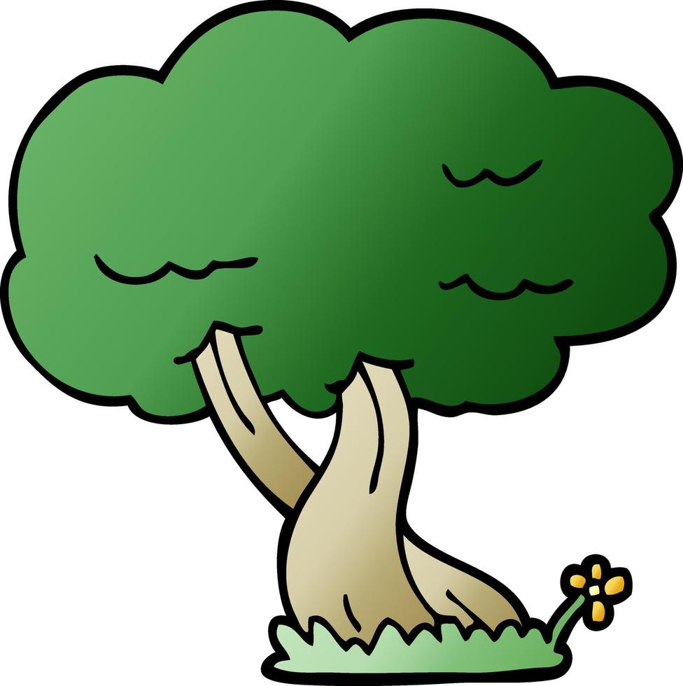 cartoon doodle tree vector