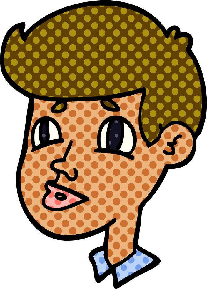 cartoon doodle of a boy face vector