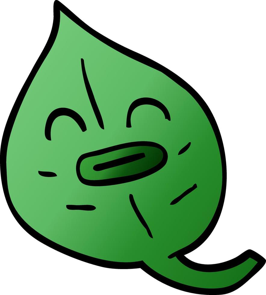 cartoon doodle autumnal leaf vector