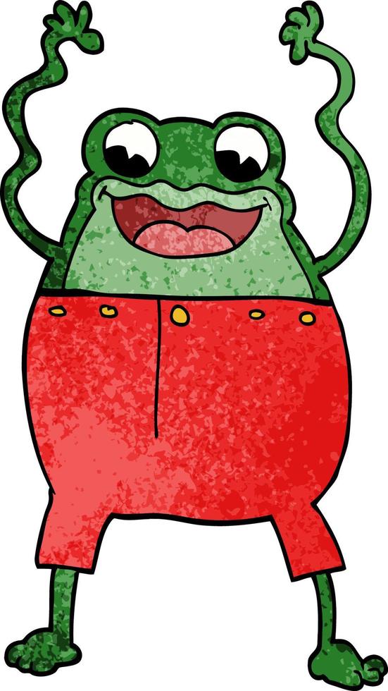 cartoon doodle frog vector