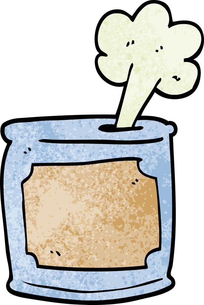 cartoon doodle can of food being opened vector