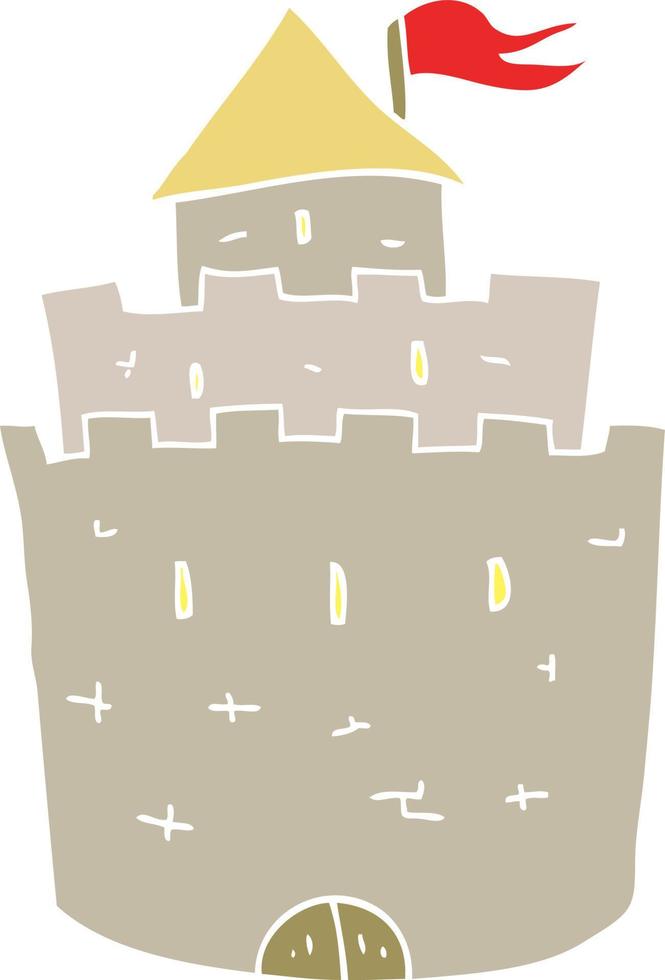 flat color illustration of a cartoon castle vector