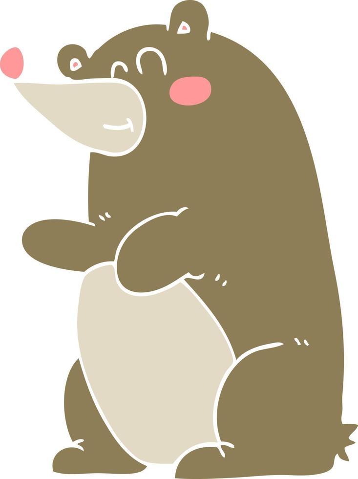 flat color illustration of a cartoon bear vector