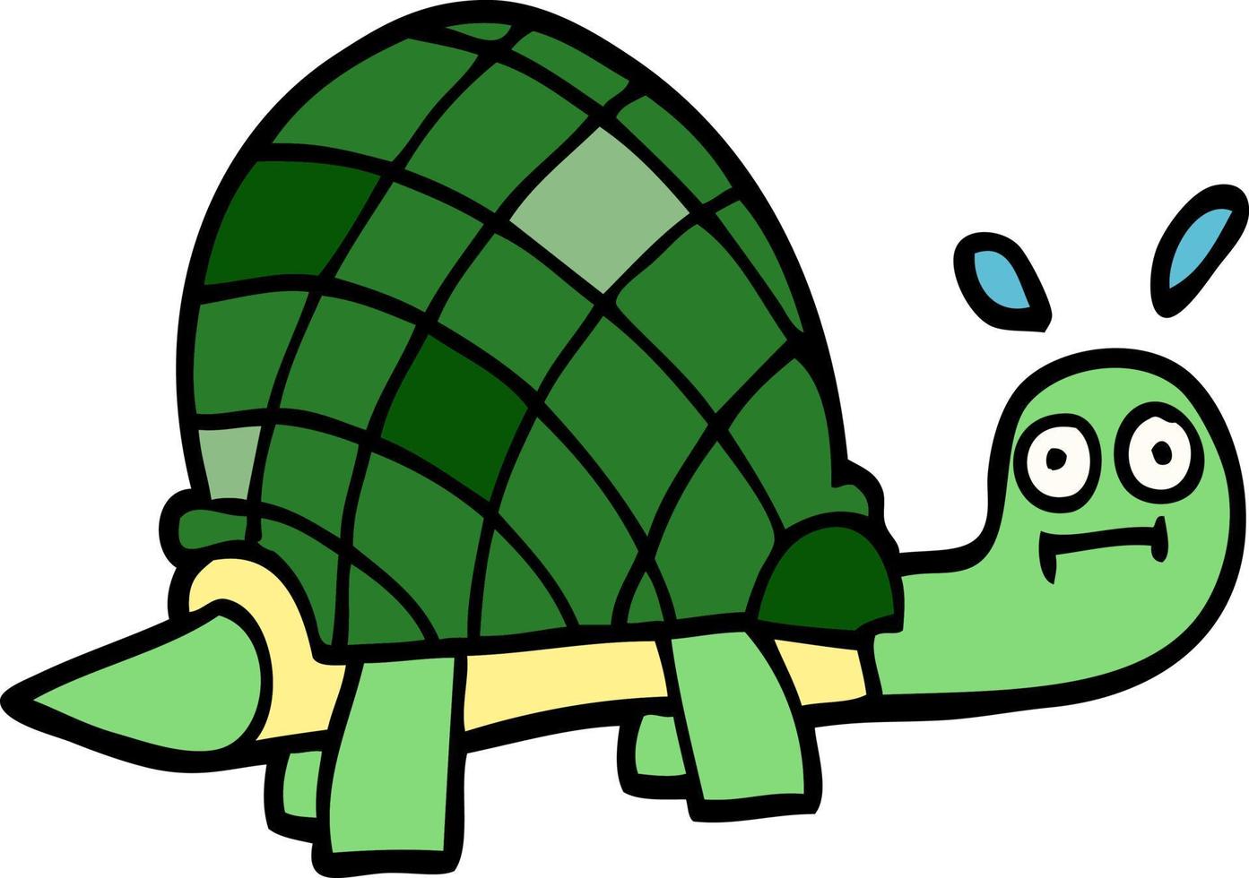 cartoon doodle funny tortoise vector