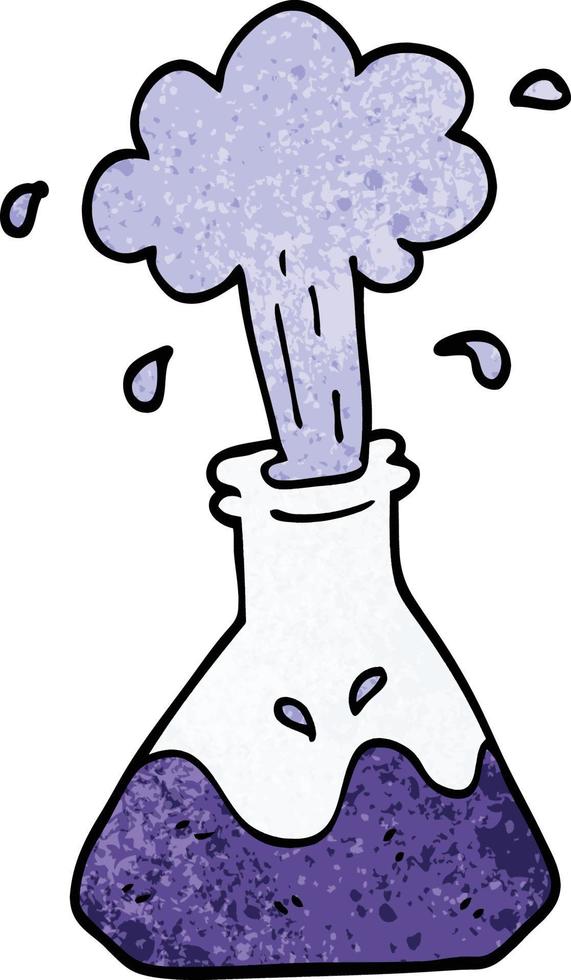 cartoon doodle exploding chemical set vector