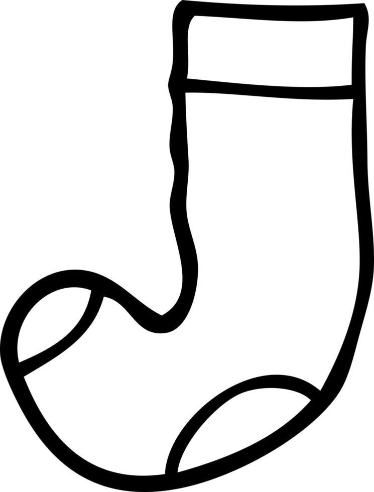 line drawing cartoon old sock vector