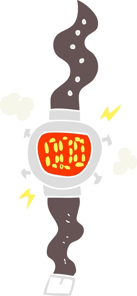 ilustración de color plano de un reloj de pulsera de dibujos animados vector