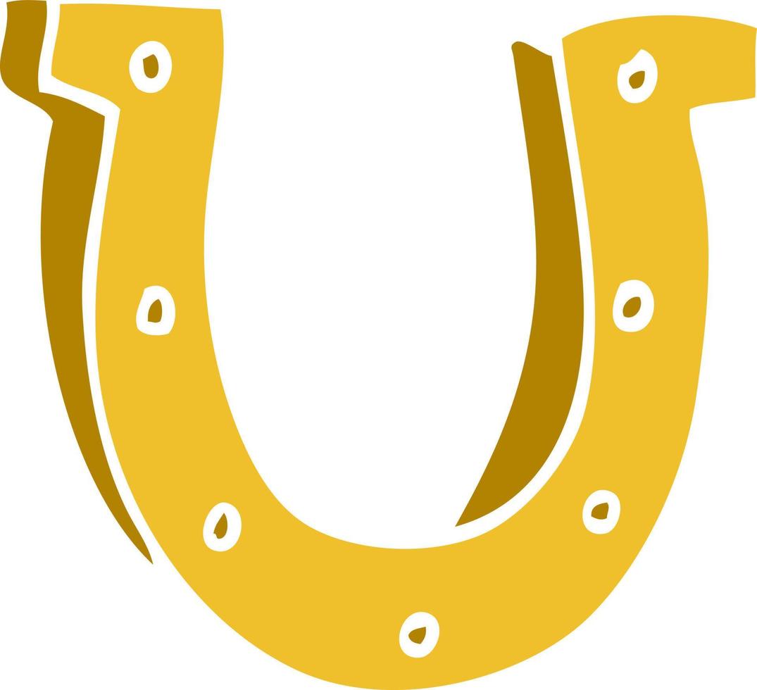 cartoon doodle gold horse shoe vector