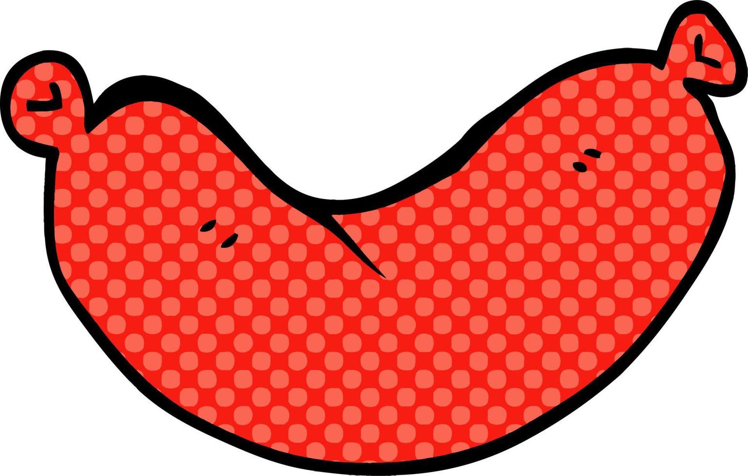 cartoon doodle sausage vector