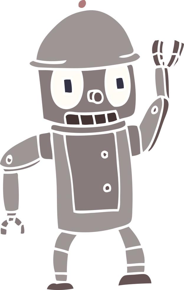 caricatura, garabato, robot, ondulación vector