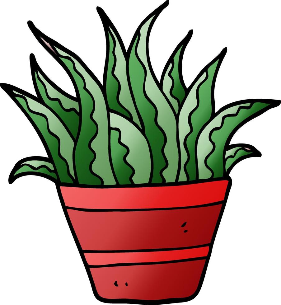 cartoon doodle house plant vector