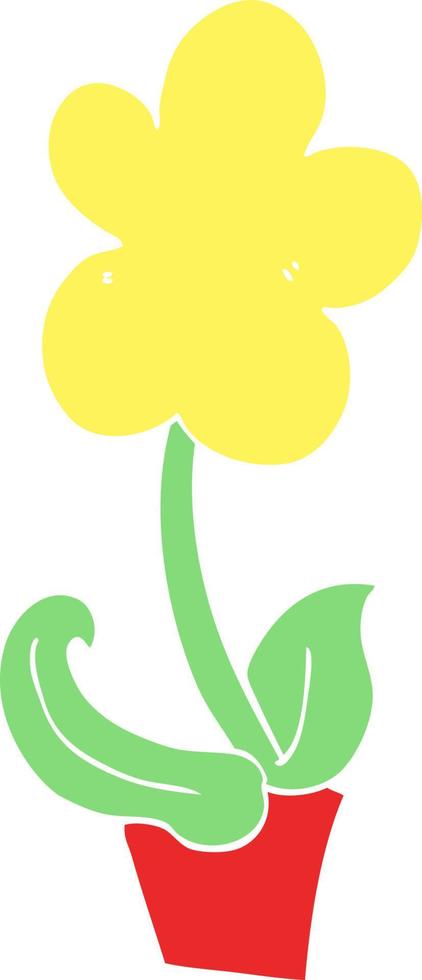 cute flat color style cartoon flower vector