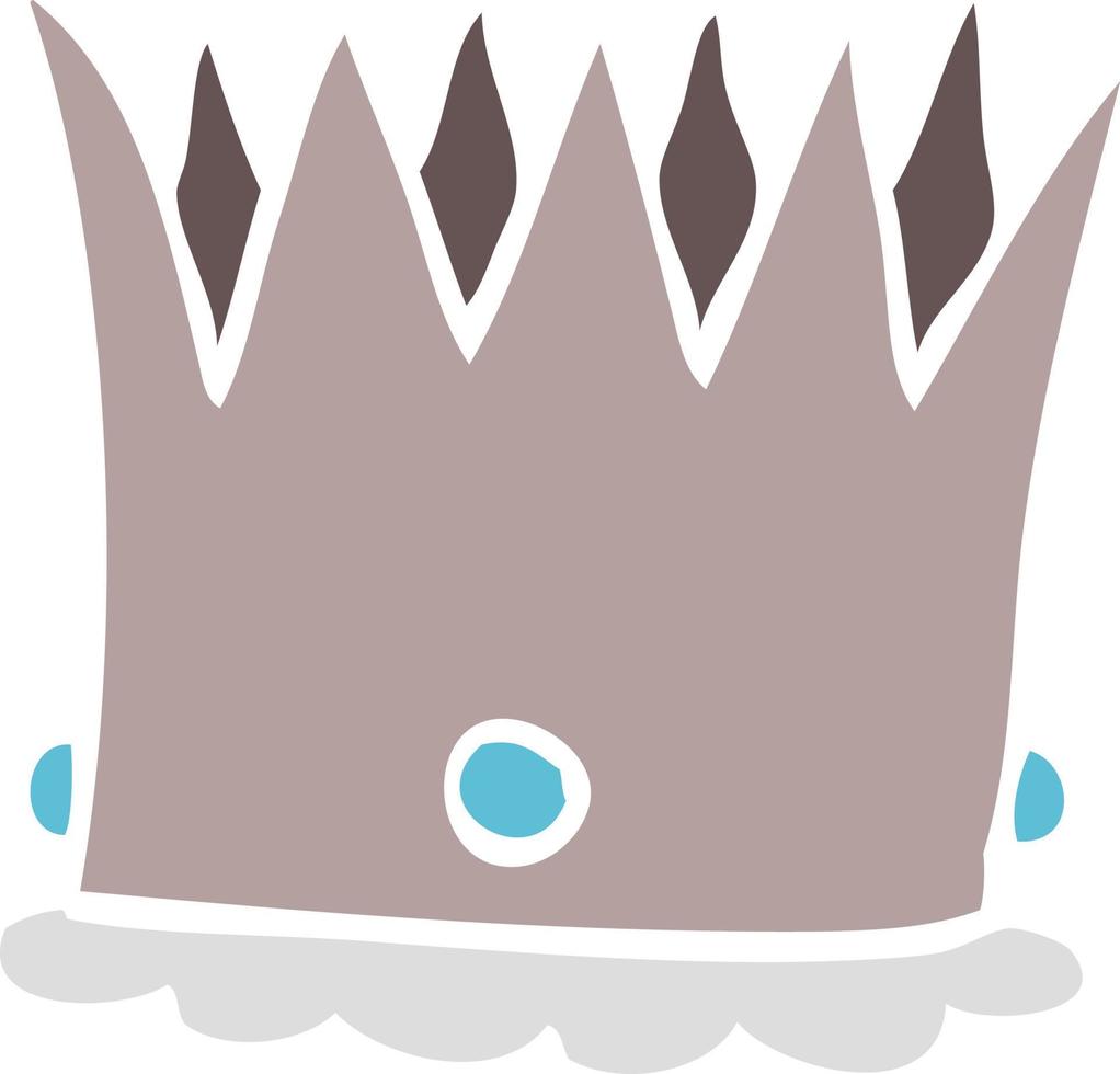 cartoon doodle silver crown vector
