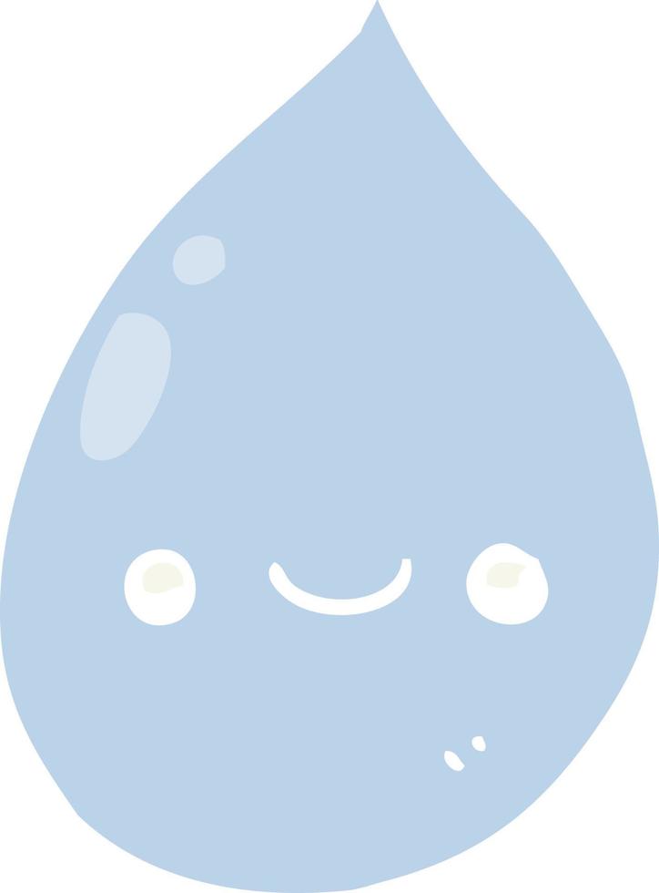 flat color style cartoon raindrop vector