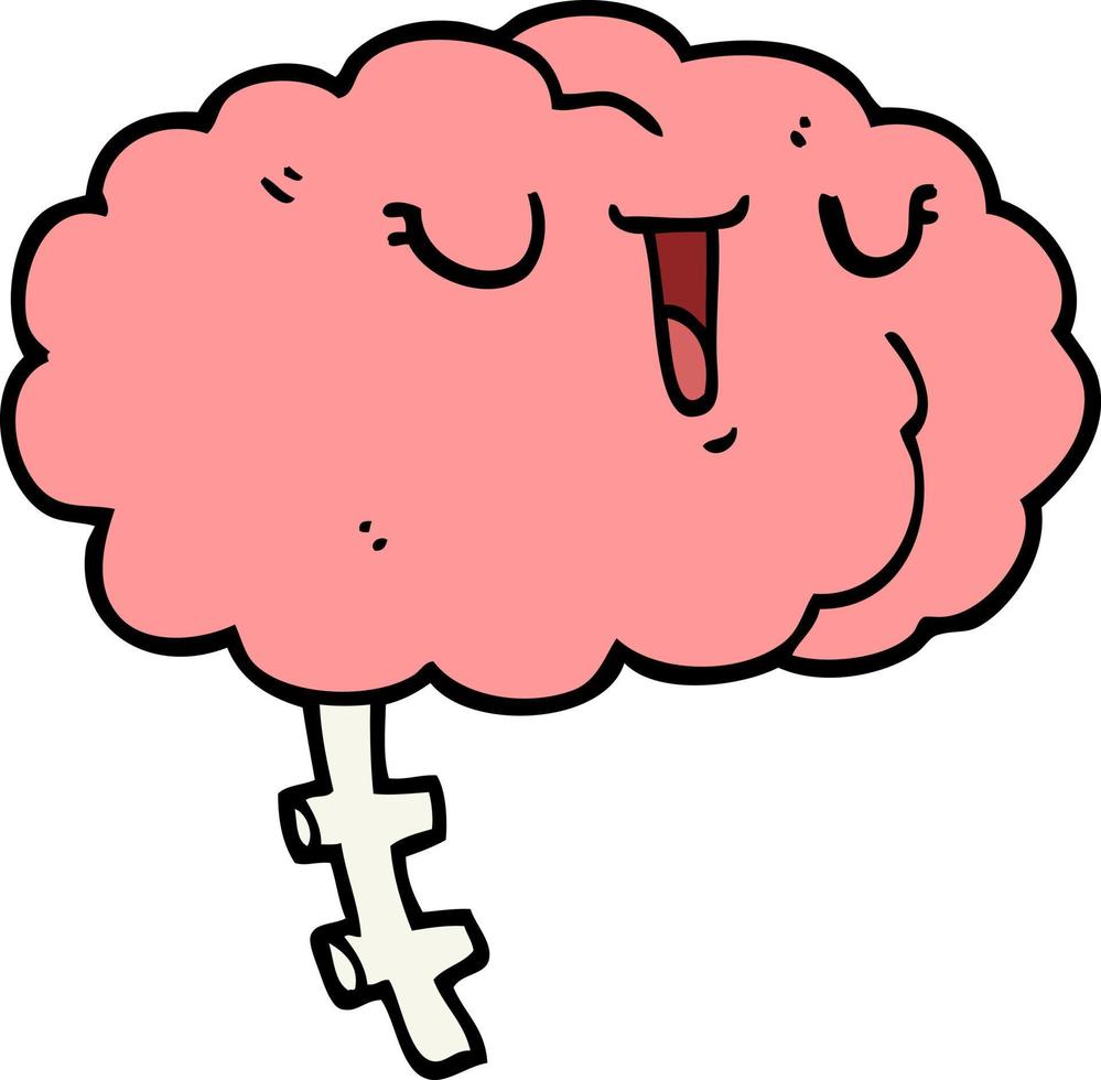 happy cartoon brain vector