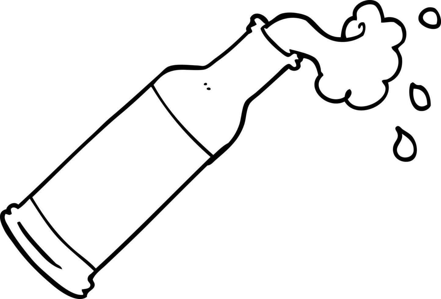 line drawing cartoon foaming bottle vector
