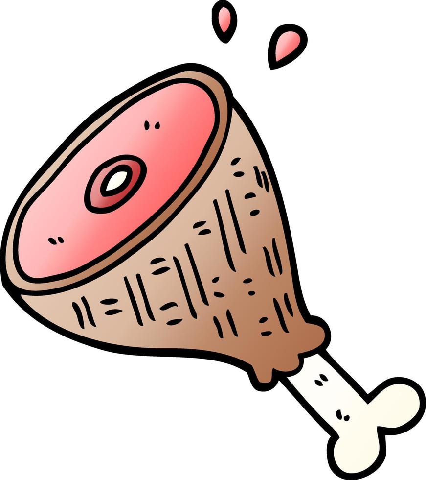 cartoon doodle cooked meat vector