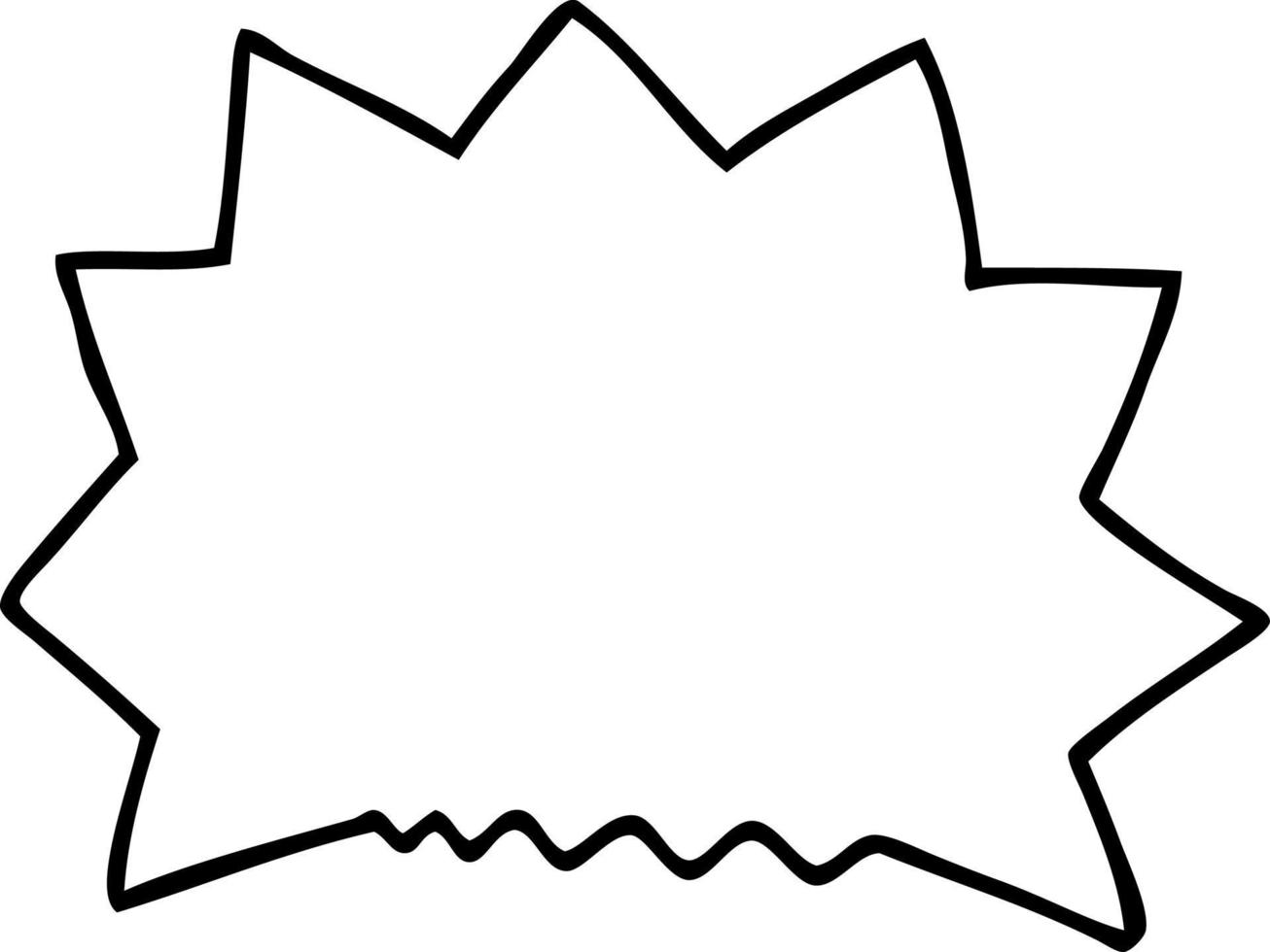 line drawing cartoon big  bang explosion vector