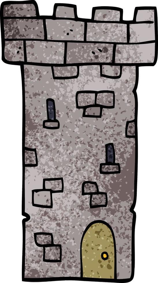 cartoon doodle castle tower vector