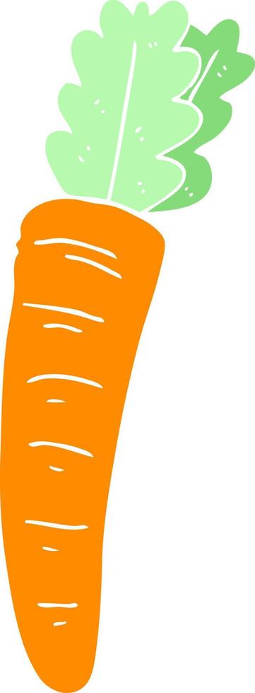 flat color illustration of a cartoon carrot vector