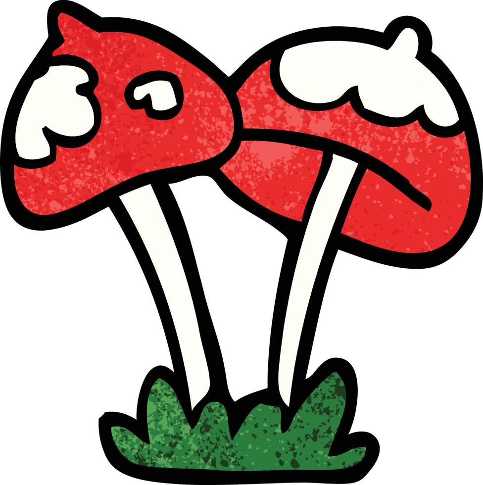 cartoon doodle mushroom vector