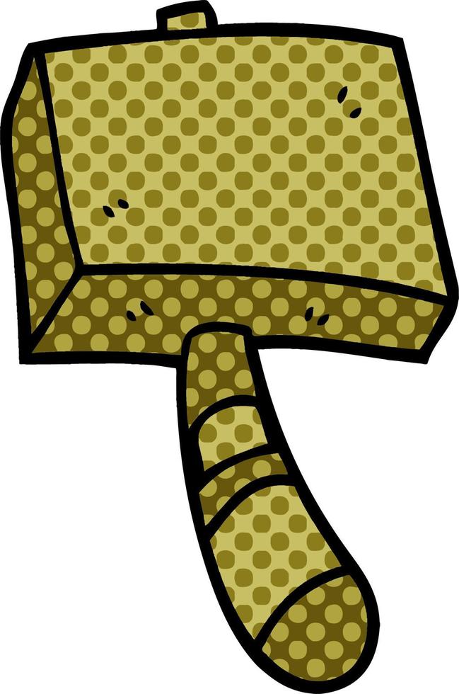 cartoon doodle wood hammer vector