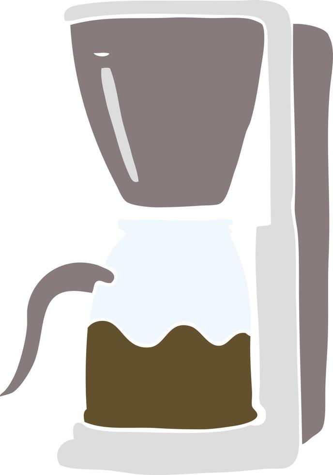 flat color illustration of a cartoon coffee maker vector