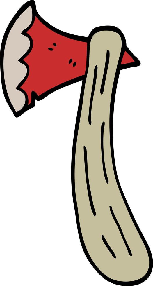 cartoon doodle axe vector