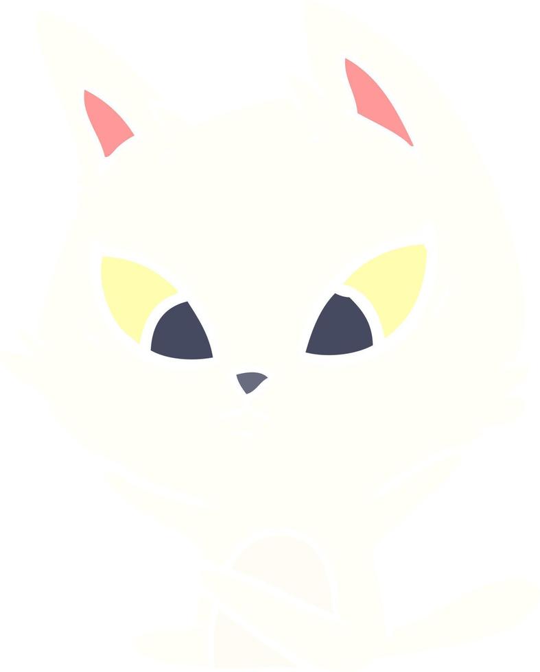 gato de dibujos animados de estilo de color plano confundido sentado vector