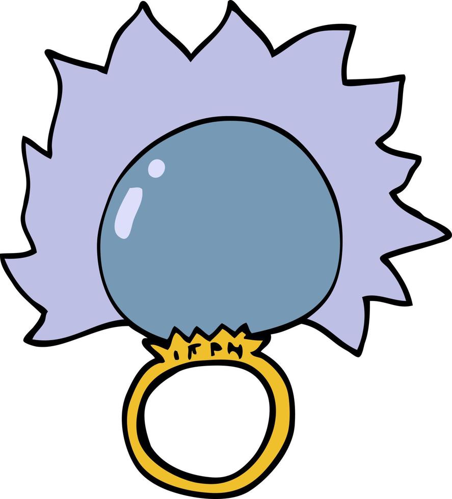 cartoon doodle mood ring vector