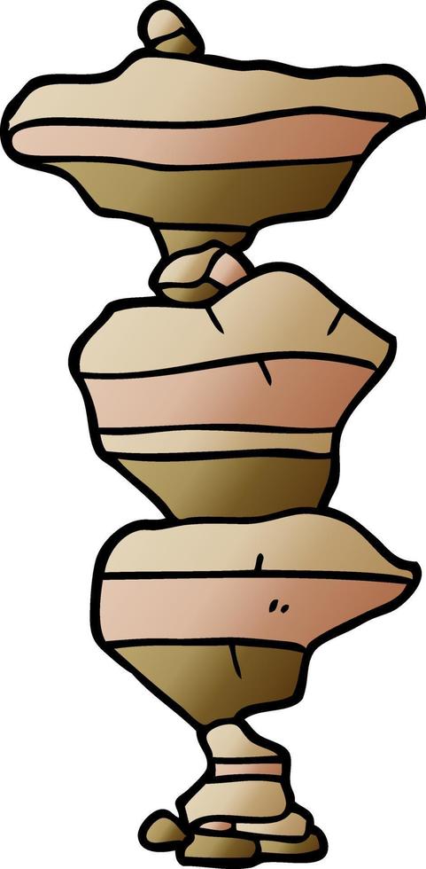 cartoon doodle of stacked stones vector