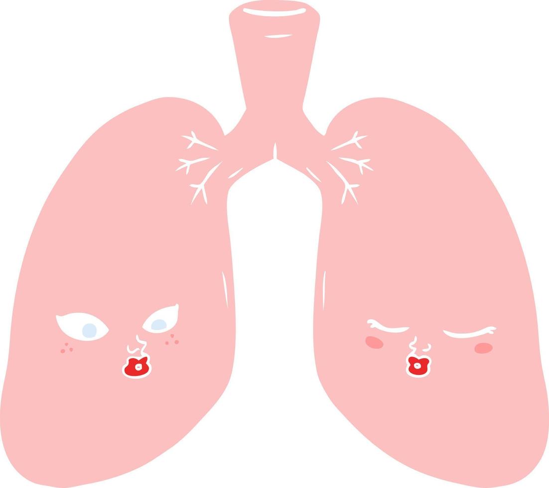 flat color style cartoon lungs vector